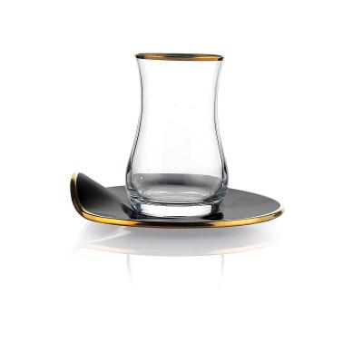 Schafer Natur 6 Lı Cam Çay Seti-12 Parça-Siyah-01